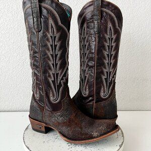Lane SKYLIGHT Cowboy Boots Dark Brown Western Cowgirl Tall Snip Toe Womens 9